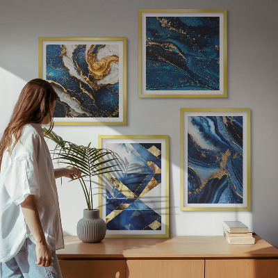 Tavelvägg med 4 tavlor Abstrakta eleganta mönster