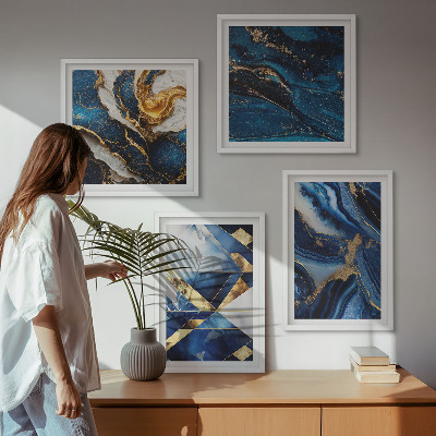 Tavelvägg med 4 tavlor Abstrakta eleganta mönster