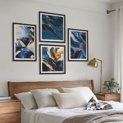Tavelvägg med 4 tavlor Abstrakta eleganta mönster