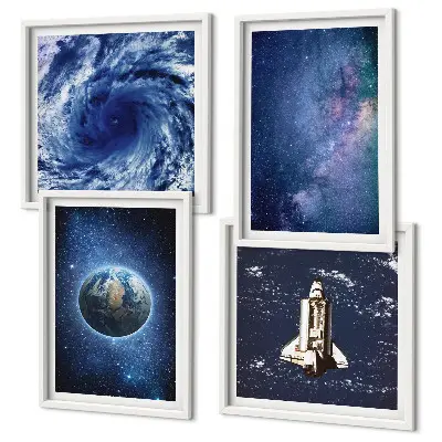 Poster Jorden rymdstorm galax för tavelvägg ovanför soffa