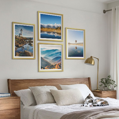 Tavelvägg ovanför soffa Utsikt över naturen, fyren, bergen