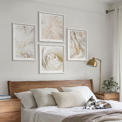 Set om 4 tavlor Eleganta marmormönster