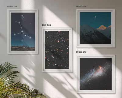 Tavelvägg med 4 tavlor Jungfruns galaxuniversum