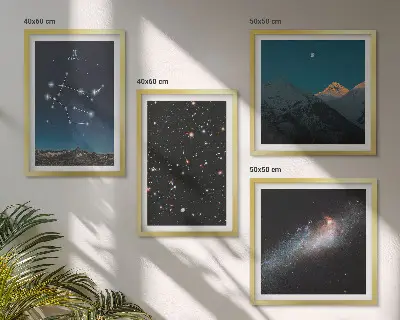Tvillingarnas galaxstjärnor set om 4 tavlor