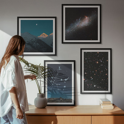 Set om 4 tavlor Tvillingarnas galaxstjärnor