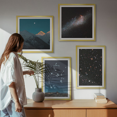 Set om 4 tavlor Galaxer konstellationer rymden Skytten