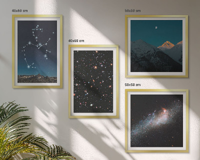 Set om 4 tavlor Galaxer konstellationer rymden Skytten