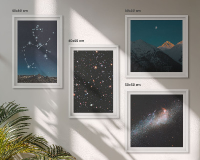 Set om 4 tavlor Galaxer konstellationer rymden Skytten