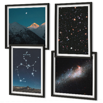 Set om 4 tavlor Galaxer konstellationer rymden Skytten