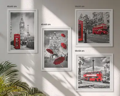 Poster med ginkgoblad ljus bakgrund för tavelvägg ovanför soffan