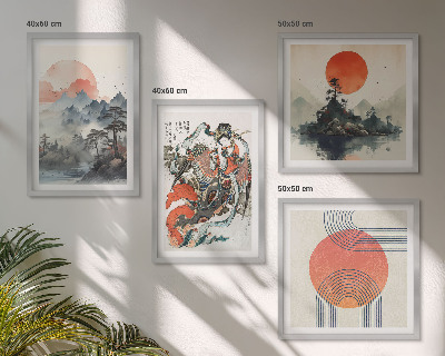 Set om 4 tavlor Asiatiska landskap i Japan