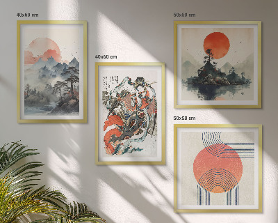 Set om 4 tavlor Asiatiska landskap i Japan