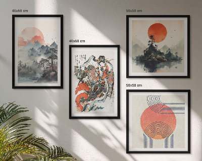 Set om 4 tavlor Asiatiska landskap i Japan