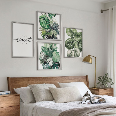 Tavelvägg ovanför soffa Söta hem gröna växter