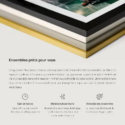 Porträtt av en kvinna med en eiffelros set om 4 tavlor