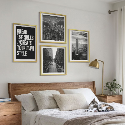 Tavelvägg med 4 tavlor Inspiration till svartvitt i stadsgator
