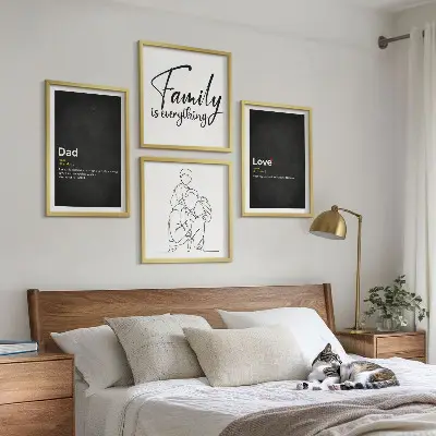 Definitioner av kärlek i familjekonst set om 4 tavlor
