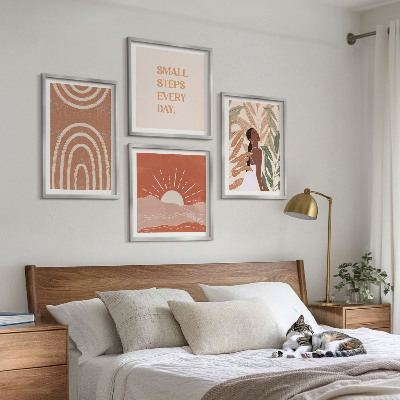 Tavelvägg med 4 tavlor Boho abstrakta former