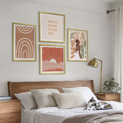 Tavelvägg med 4 tavlor Boho abstrakta former