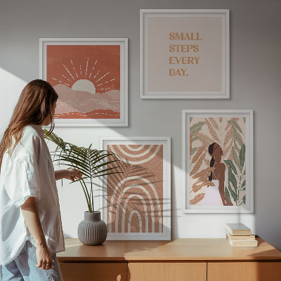 Tavelvägg med 4 tavlor Boho abstrakta former
