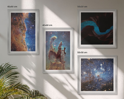 Set om 4 tavlor Rymdlandskap av galaxer