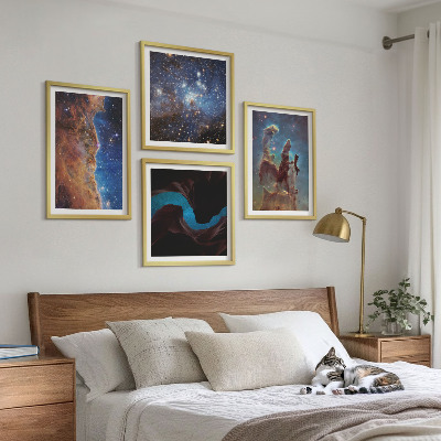 Set om 4 tavlor Rymdlandskap av galaxer