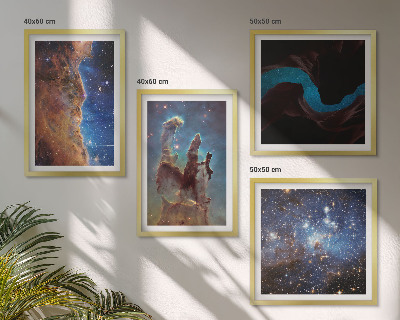 Set om 4 tavlor Rymdlandskap av galaxer