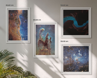 Set om 4 tavlor Rymdlandskap av galaxer
