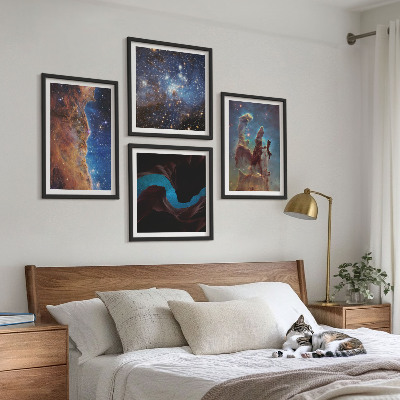 Set om 4 tavlor Rymdlandskap av galaxer