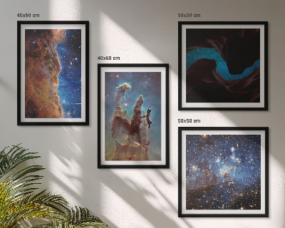 Set om 4 tavlor Rymdlandskap av galaxer