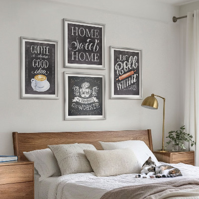 Tavelvägg ovanför soffa Kaffevals hemvärme