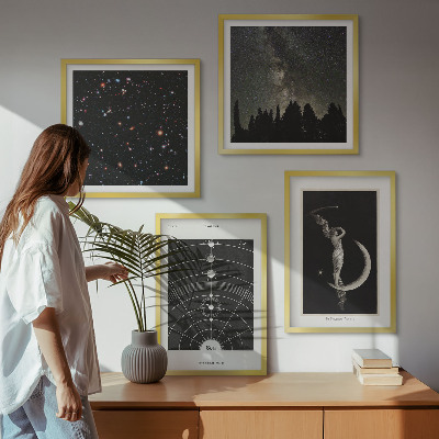 Tavelvägg med 4 tavlor Solsystemets galax