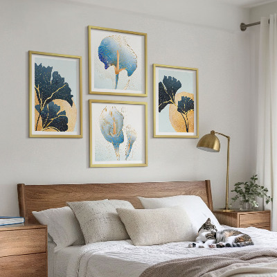 Tavelvägg ovanför soffa Citroner vinporträtt Kahlo