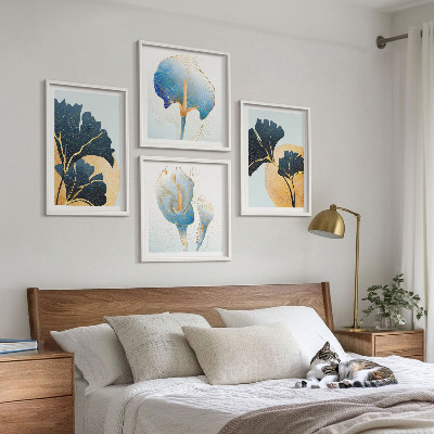 Tavelvägg ovanför soffa Citroner vinporträtt Kahlo