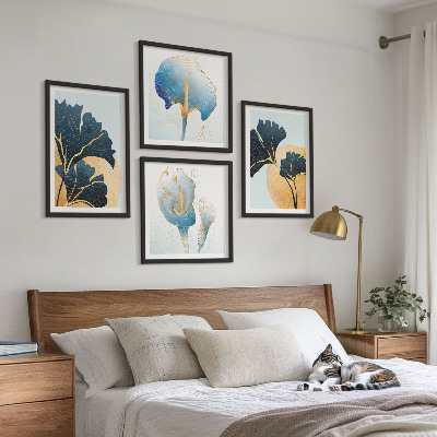 Tavelvägg ovanför soffa Citroner vinporträtt Kahlo