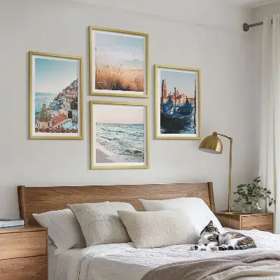 Utsikt över Venedig vid havet set om 4 tavlor