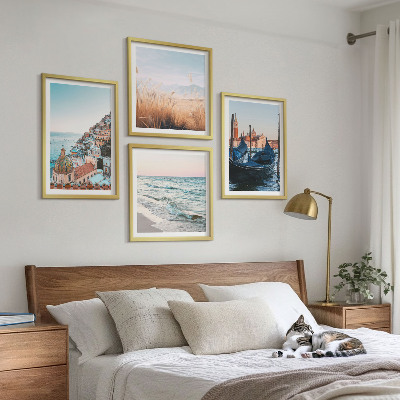 Set om 4 tavlor Utsikt över Venedig vid havet