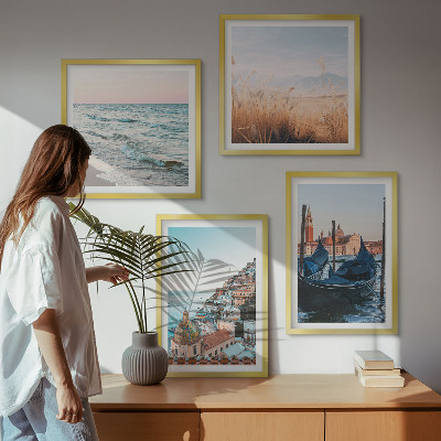 Set om 4 tavlor Utsikt över Venedig vid havet