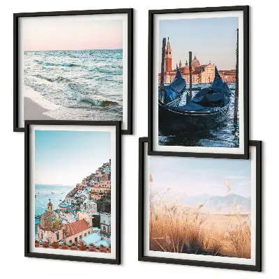 Utsikt över Venedig vid havet set om 4 tavlor