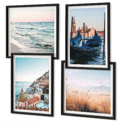 Set om 4 tavlor Utsikt över Venedig vid havet