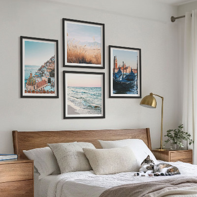 Set om 4 tavlor Utsikt över Venedig vid havet
