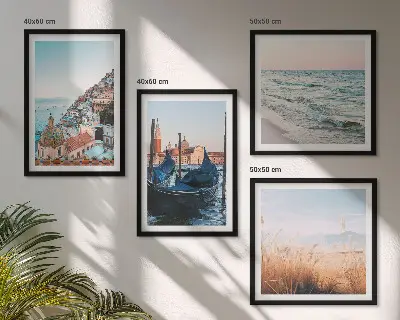 Utsikt över Venedig vid havet set om 4 tavlor