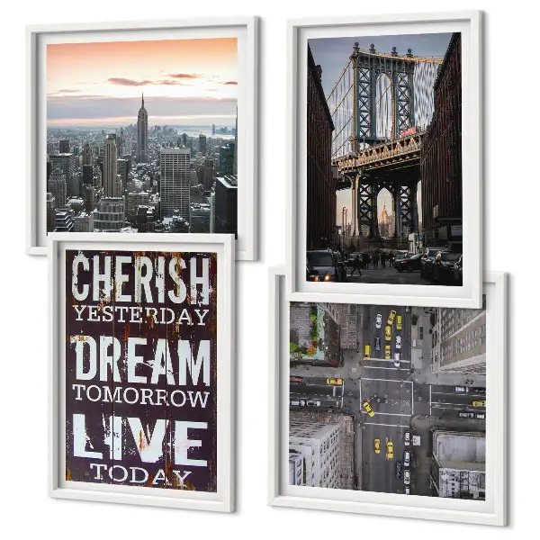 Citat om New Yorks landskap set om 4 tavlor