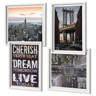 Set om 4 tavlor Citat om New Yorks landskap