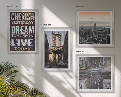 Set om 4 tavlor Citat om New Yorks landskap