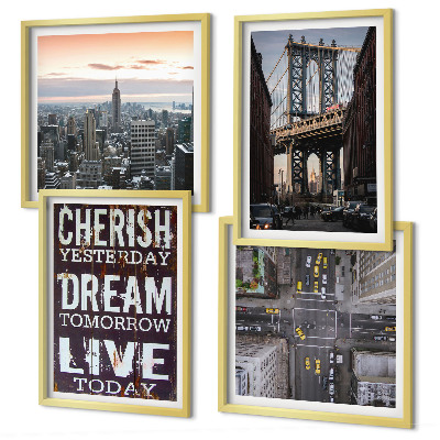 Set om 4 tavlor Citat om New Yorks landskap