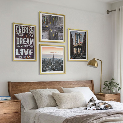 Set om 4 tavlor Citat om New Yorks landskap