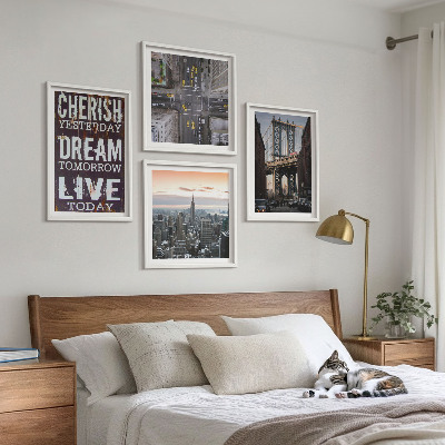 Set om 4 tavlor Citat om New Yorks landskap