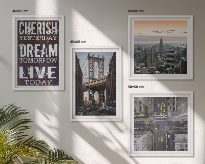 Set om 4 tavlor Citat om New Yorks landskap