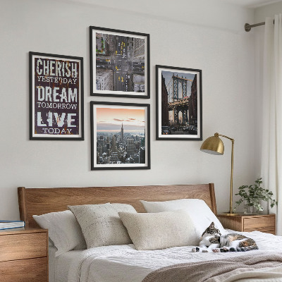 Set om 4 tavlor Citat om New Yorks landskap